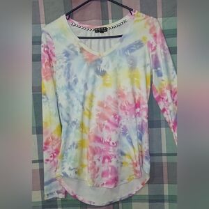 Multicolor Tie-Dye Long Sleeve Tee